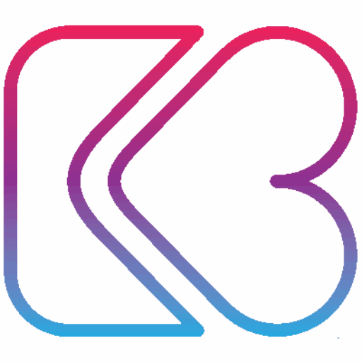 Colorful gradient KB logo design